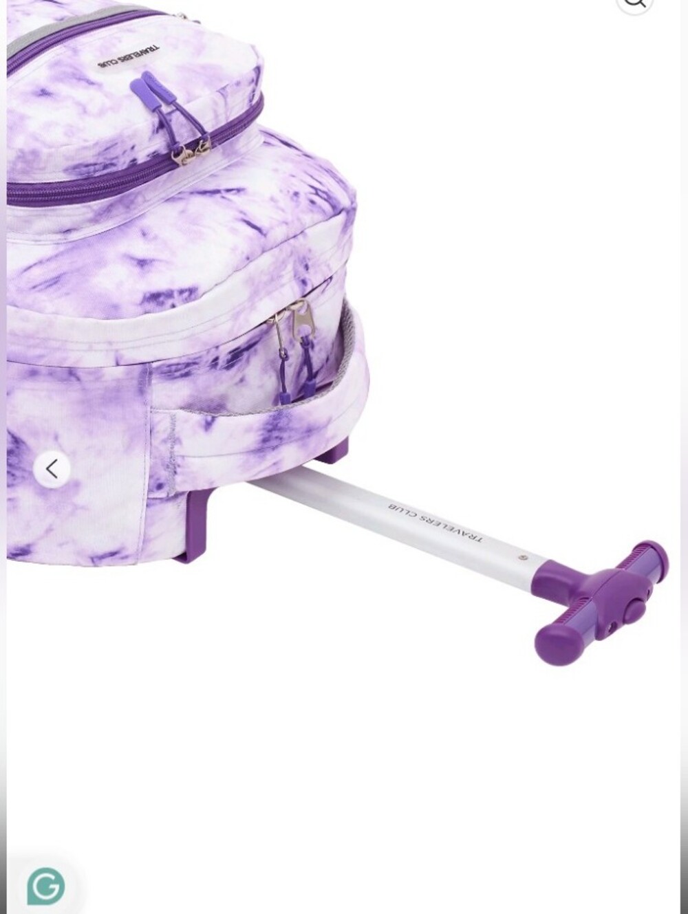 Purple Tie-Dye Rolling Backpack - Picture 9 of 16